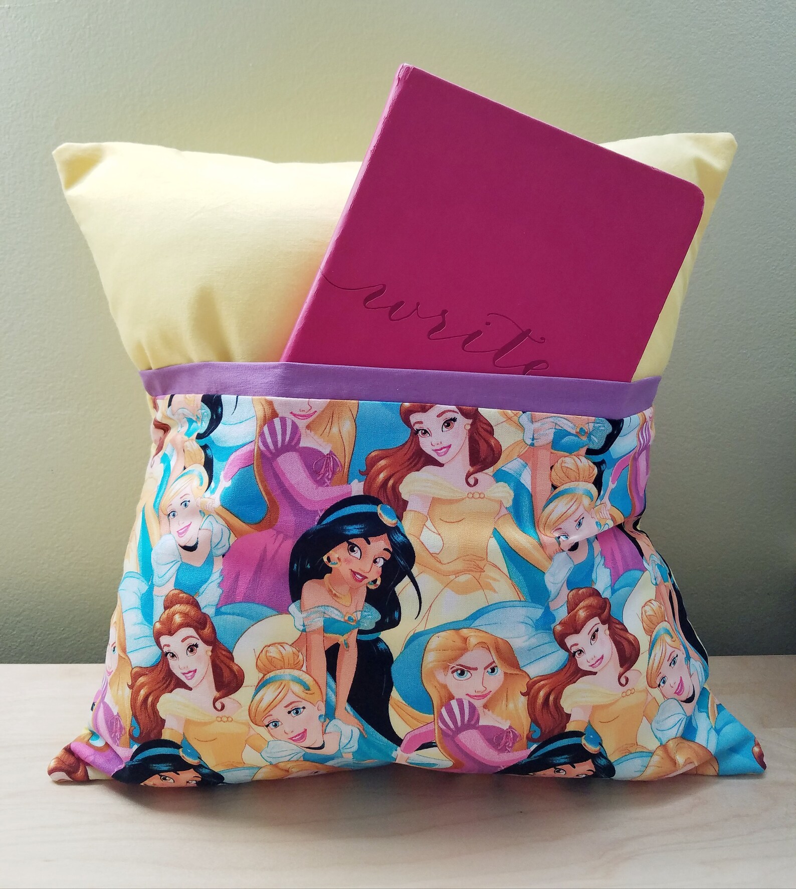 Disney Princess Pillow Pocket Pillow Book Pillow Jasmine Etsy