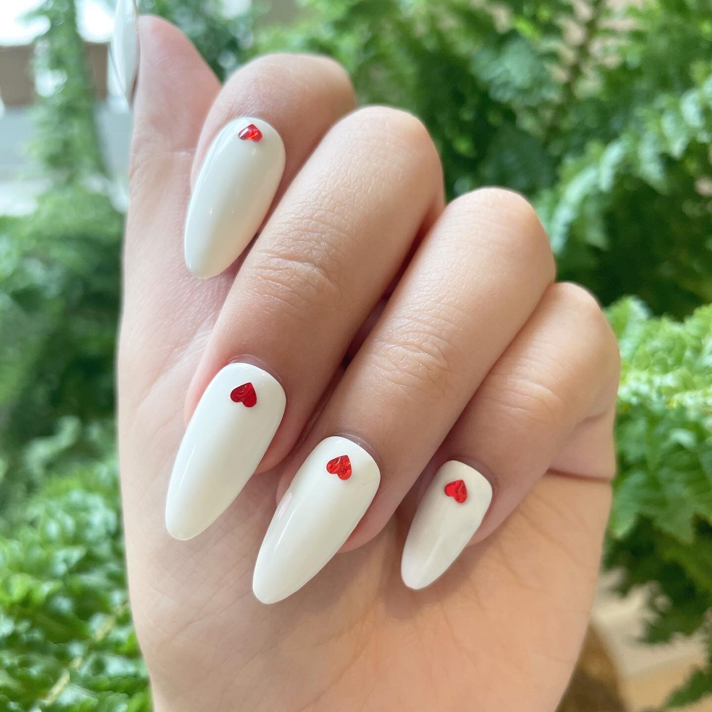 White Valentine White Nail With Red Heart Made in Australia Etsy