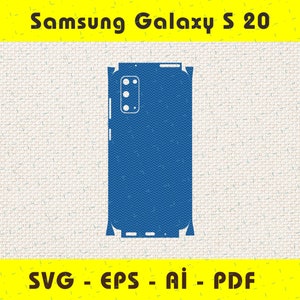 Samsung Galaxy s20 full wrap skin cutting template SVG, EPS, Aİ, Pdf,  silhouette, cricut Vector Cut File