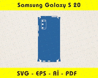 Samsung Galaxy s20 Vollverpackung Schneidevorlage SVG, EPS, Aİ, Pdf, Silhouette, Cricut Vektorschnittdatei