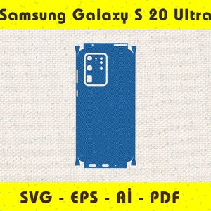 Samsung Galaxy s20 Ultra full wrap skin cutting template SVG, EPS, Aİ, Pdf,  silhouette, cricut Vector Cut File