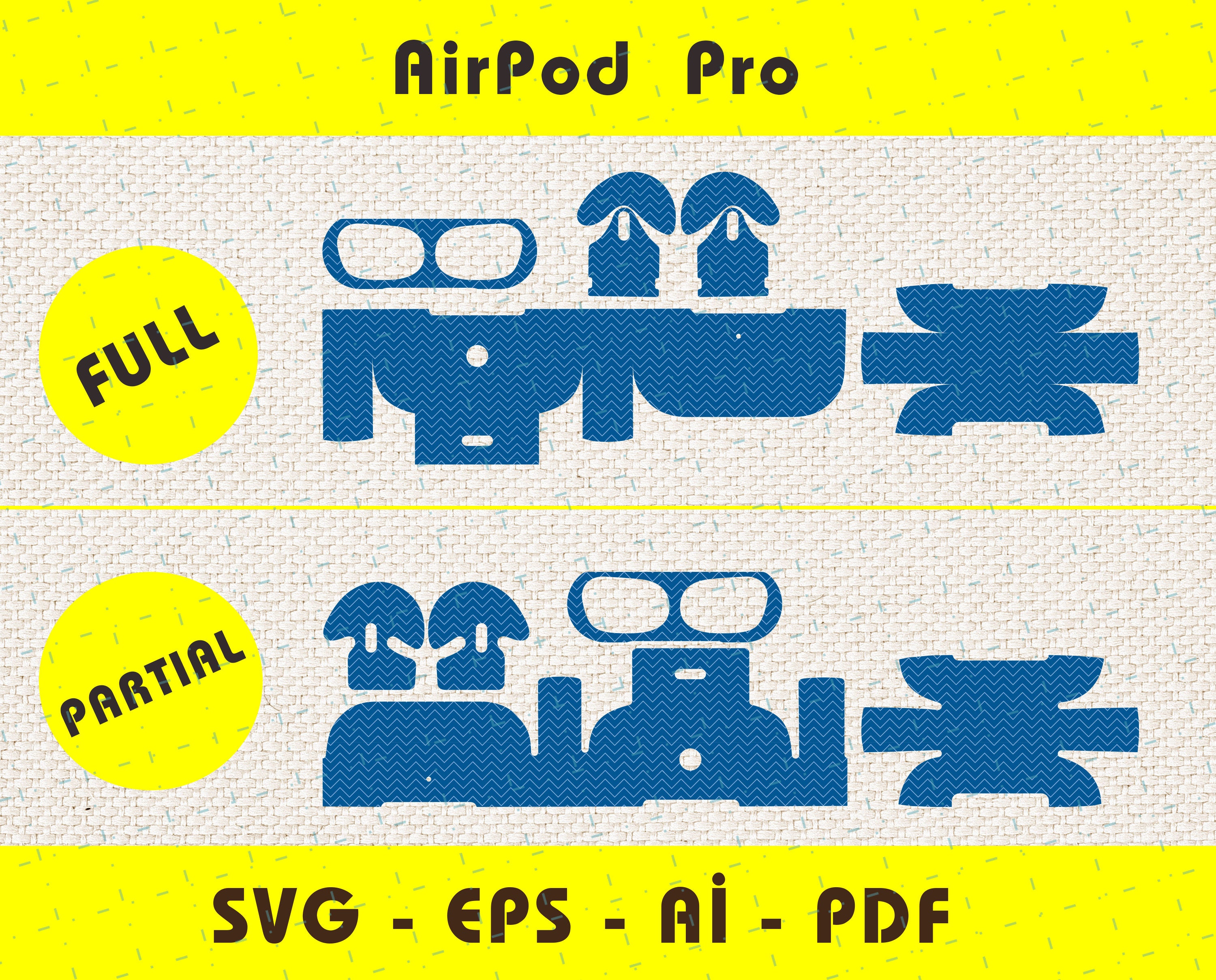 Apple Airpods Pro Full Wrap Skin Cutting Template SVG, EPS, Ai, Pdf