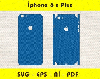 iPhone 6s+ Vollwickelfolie Schneidevorlage SVG, EPS, Aİ, Pdf, Silhouette, Cricut, Vektordatei