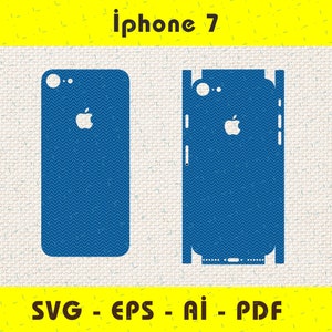 iPhone 7 full wrap skin cutting template SVG, EPS, Aİ, Pdf,  silhouette, cricut Vector Cut File