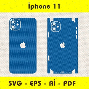 iPhone 11 Vollwickelfolie SVG, EPS, Aİ, Pdf, Silhouette, Cricut - 3D Schnitt