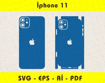 iPhone 11 Vollwickelfolie SVG, EPS, Aİ, Pdf, Silhouette, Cricut - 3D Schnitt