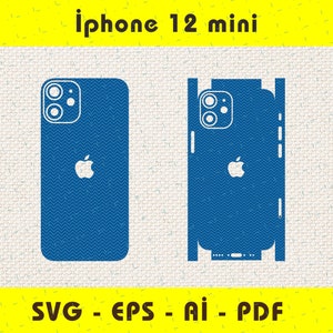 iPhone 12 mini Vollverpackung Haut Schneidevorlage SVG, EPS, Aİ, Pdf Silhouette, Cricut Vektorschnittdatei