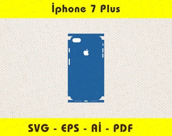 iPhone 7 + Full Wrap Haut Schneidevorlage SVG, EPS, Aİ, Pdf, Silhouette, Cricut Vektordatei
