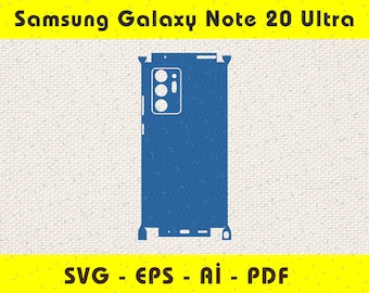 Samsung Galaxy Note 20 Ultra full wrap skin cutting template SVG, EPS, Aİ, Pdf,  silhouette, cricut Vector Cut File