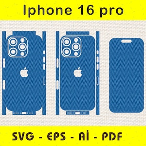 iPhone 16 pro full wrap skin cutting template SVG, EPS, Aİ, Pdf,  silhouette, cricut Vector Cut File