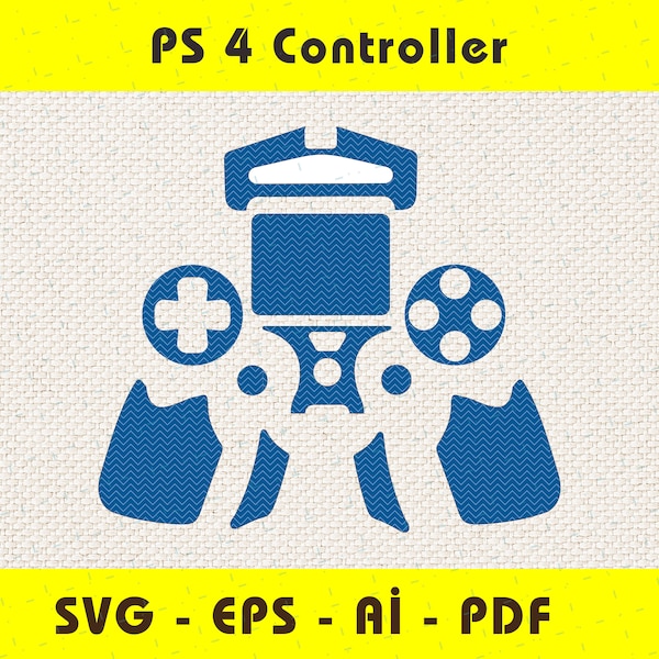 Sony PlayStation 4 controller ,PS4 DualShock Controller full wrap skin cutting template SVG, EPS, Aİ, Pdf,silhouette, cricut Vector Cut File