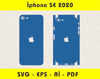 iPhone SE 2020 komplett eingewickelte Haut Schneidevorlage SVG, EPS, Ai, Pdf, Silhouette, Cricut Vektordatei