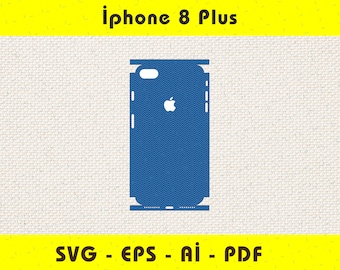 iPhone 8 + Full Wrap Haut Schneidevorlage SVG, EPS, Aİ, Pdf, Silhouette, Cricut Vektordatei