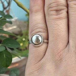 Handgemachte Sterling Silber Pyrit Ring: Minimalistischer Boho Schmuck