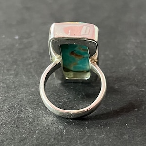 Anillo turquesa de Arizona: anillo hecho a mano en plata de ley 925, joyería bohemia con un toque especial. imagen 9