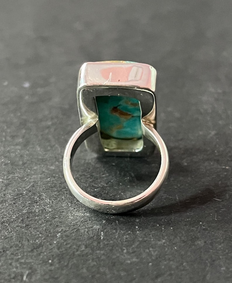 Anillo turquesa de Arizona: anillo hecho a mano en plata de ley 925, joyería bohemia con un toque especial. imagen 9