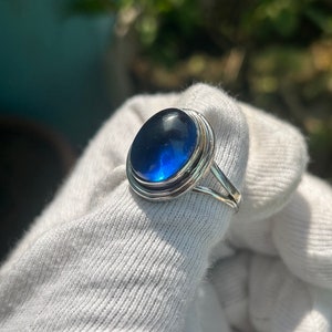 Kyanite Quartz Sterling Silver Ring: Handmade Boho September Birthstone