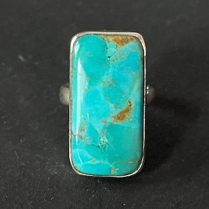 Anillo turquesa de Arizona: anillo hecho a mano en plata de ley 925, joyería bohemia con un toque especial. imagen 5