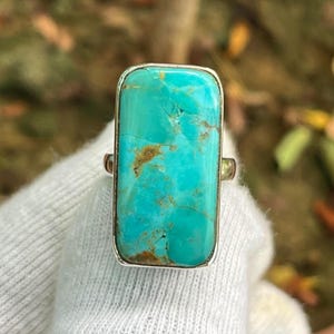 Anillo turquesa de Arizona: anillo hecho a mano en plata de ley 925, joyería bohemia con un toque especial. imagen 1