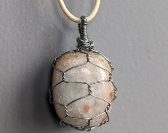 Caribbean Calcite Wire Wrapped Necklace