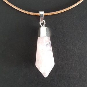 Rose Quartz point Crystal Necklace