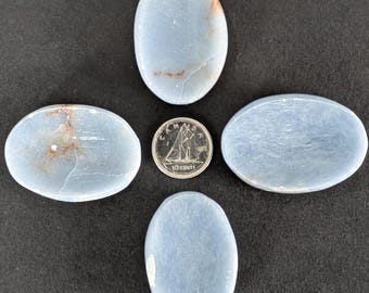 Angelite Worry Stone. 1pc. Crystal