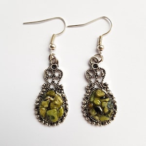 Jadeite Crushed Crystal Earrings.