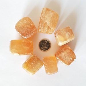 Honey Calcite Tumbled Crystal.1pc.