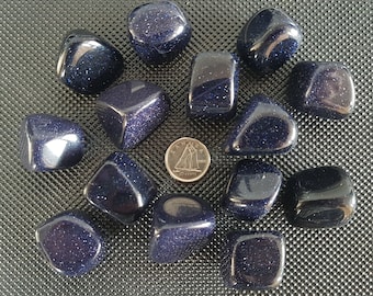 Blue Goldstone Tumbled Crystal 1pc.