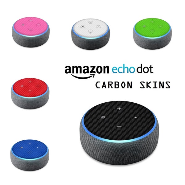 Pelli protettive in carbonio 3D per Amazon Echo Dot 3 di terza generazione, involucro in vinile in fibra di carbonio Alexa, decalcomania della copertura degli accessori per altoparlanti intelligenti