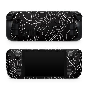 Habillage de carte topographique pour Steam Deck, Habillages pour Steam Deck Oled, Emballage en vinyle imprimé prédécoupé, Décalcomanie de protection pour console de Steam Deck à valve
