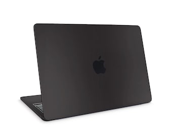 Vinilo negro mate para MacBook / Adhesivo de color liso para portátil / Calcomanía protectora minimalista para Apple MacBook Air y Pro