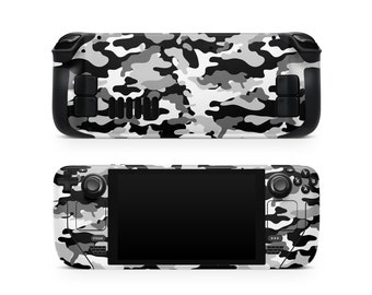 Black & White Camo Steam Deck Skin, Skins for Steam Deck, Precut Printed Vinyl Wrap, Protective Decal for Valve Steam Deck Gaming Console
