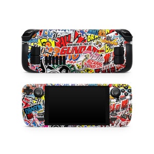 Anime Stickerbomb Steam Deck Skin, Skins for Steam Deck Oled, Precut Printed Vinyl Wrap, Protective Decal for Steam Deck Gaming Console