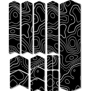 Stickers carte topographique pour cadre de vélo - Film de protection de fourche pour cadre de vélo / Ruban de protection vtt anti-rayures pour vélos électriques Bmx