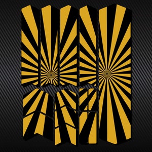 Golden Rising Sun Bicycle Frame Decals Set, Mtb Stickers, Frame Protector, Bike Stickers, Protection Film, Scratch Proof