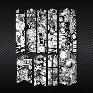 Fahrradrahmen Beschützer Aufkleber Set 14 Stück / Mtb Schutz Wache Kratzfest Aufkleber / Gedruckt Vinyl Aufkleber / STICKERBOMB Mono Design