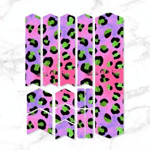 Bicycle Frame Protector Decals Set 14 Pcs / Mtb Protection Guard Scratch Proof Stickers Kit / Printed Vinyl Decal / Cheetah Print EXOTIC