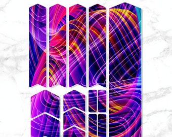 Abstract Lines Bike Frame Stickers - Calcomanías de película de protección de la horquilla del cuadro de bicicleta / Ebike Bmx Mtb Protective Tape Guard a prueba de arañazos
