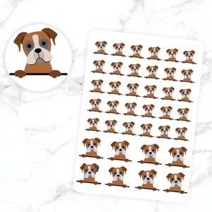 Etiquetas do planejador do PUGILISTA de <br> Entrega Rápida? do planejador do filhote de cachorro adesivos redondos | Folha de planejamento de mini adesivos | Presentes fofos para cães | Consultas veterinárias, cuidador de cuidados médicos