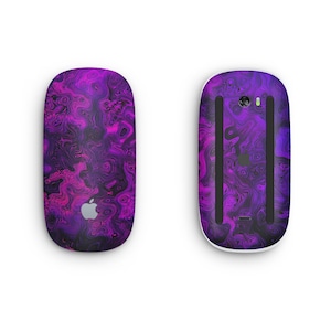 Pelle protettiva a spirale viola per Apple Magic Mouse, involucro in vinile stampato, decalcomania di copertina con motivo astratto, Apple Magic Mouse 1 2 Accessori