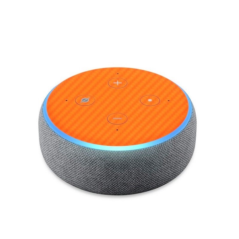 Autocollant Vinyle Pour Amazon Echo Dot 3ème Génération - Fibre De Carbone Graphite - Neuf