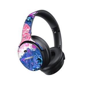 MARBLE Purple Swirl Skin for BOSE Headphones QuietComfort Ultra Qc45 Qc35 Soundlink 700, Printed Vinyl Decal Sticker Protective Wrap