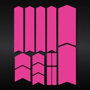 MATTE Hot Pink Bicycle Frame & Fork Protector Decals Set, Mtb Bike Protection Guard Scratch Proof Stickers Kit image 3