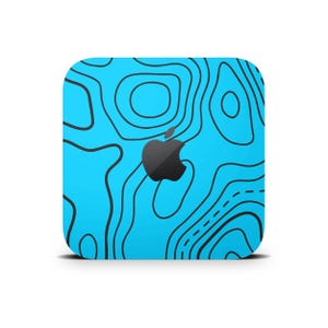 Carcasa para Mac Mini con mapa topográfico azul, diseño topográfico, pegatina protectora, cubierta de vinilo impresa para Apple Mac Mini M1 M2 M4 Pro