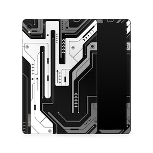 Dekoracyjna nakładka Sci-Fi Black & White na Samsung Galaxy Tab, akcesoria do Galaxy Tab, futurystyczny wzór winylu, matowa folia ochronna