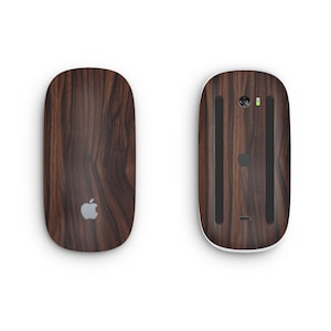 Pelle protettiva in legno di ebano per Apple Magic Mouse, involucro in vinile stampato, adesivo decalcomania con motivo in legno naturale, Apple Magic Mouse 1 2 Accessori