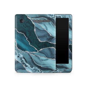 Aqua Marble Kobo Protective Skin, Kobo Cover Vinyl Wrap, Kobo eReader Accessories, Decorative Decals, Colourful Pattern