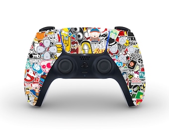 STICKERBOMB Skin for Playstation Controllers - Sony PS4 PS5 Console Dualshock 4 Dualsense 5 - Printed Vinyl Wrap Decal Sticker Bombing Jdm