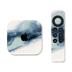 Marble Aqua Protective Skin für Apple TV Gerät & Fernbedienung - 2nd 3rd 4th 5th Gen 2 3 4 4K 5 - Bedruckte Vinyl Wrap, Cover Aufkleber Zubehör